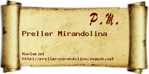 Preller Mirandolina névjegykártya